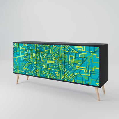 NOSTALGIC MEMORIES 3-Door Sideboard in Black Finish