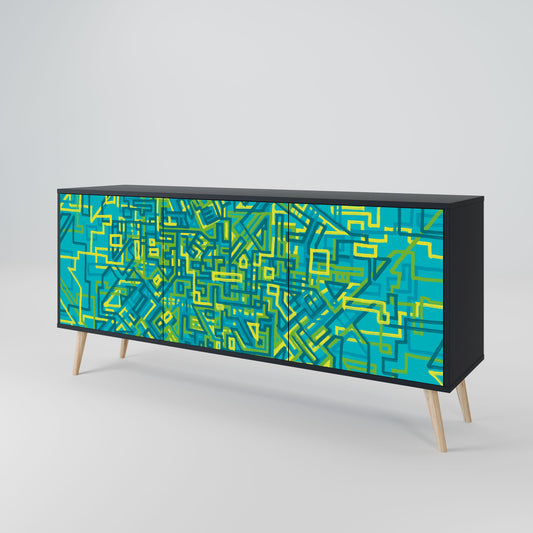 NOSTALGIC MEMORIES 3-Door Sideboard in Black Finish