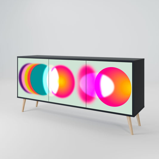 SYMPHONY OF COLORS 3-Door Sideboard in Black Finish