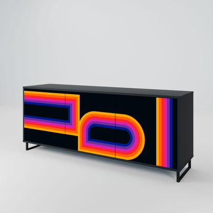 BLINDED BY THE LIGHTS 3-Door Sideboard in Black Finish