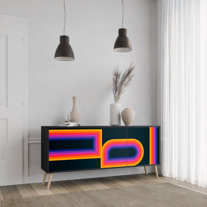 BLINDED BY THE LIGHTS 3-Door Sideboard in Black Finish