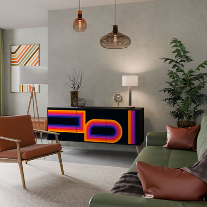 BLINDED BY THE LIGHTS 3-Door Sideboard in Black Finish