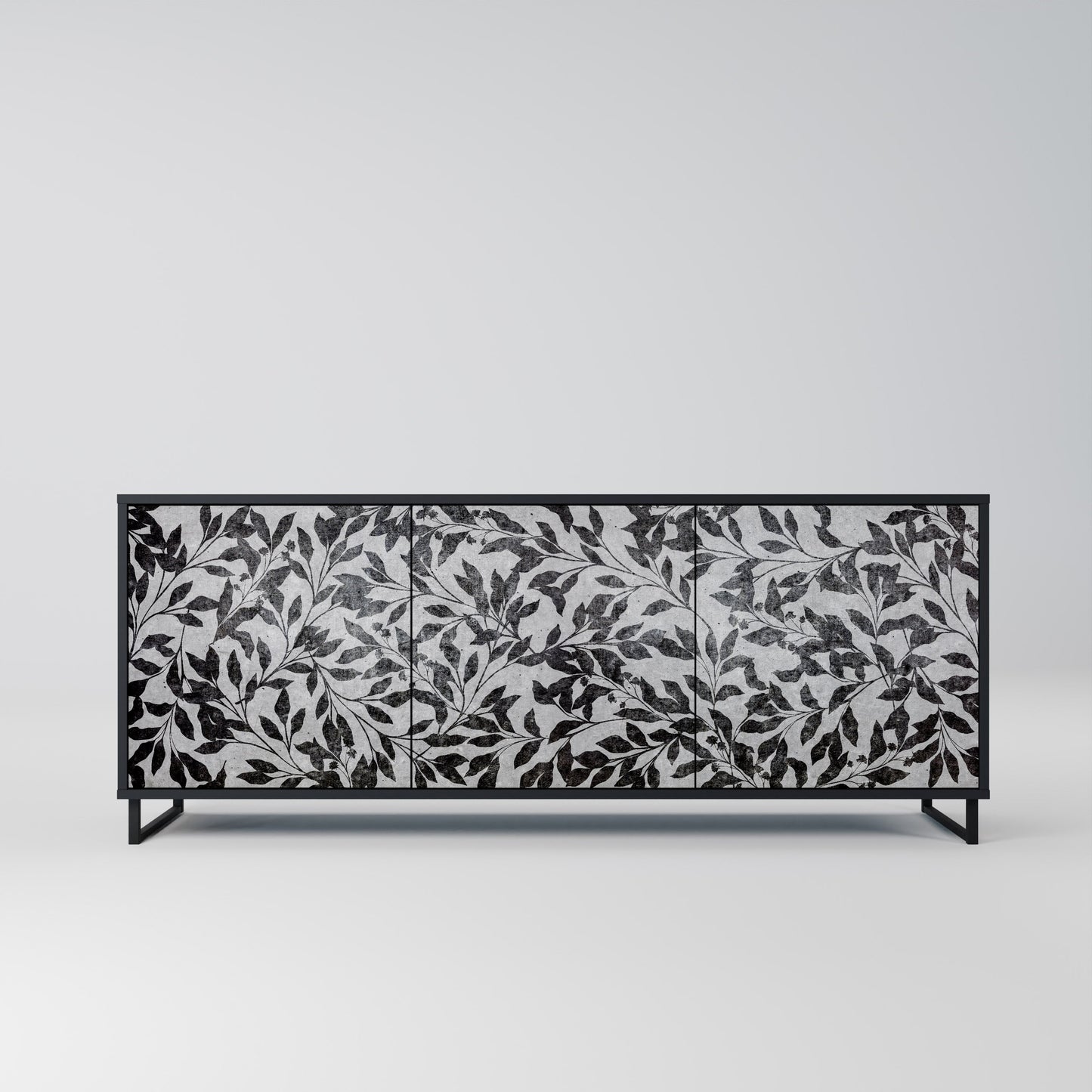 CHARCOAL SPROUT 3-Door Sideboard in Black Finish