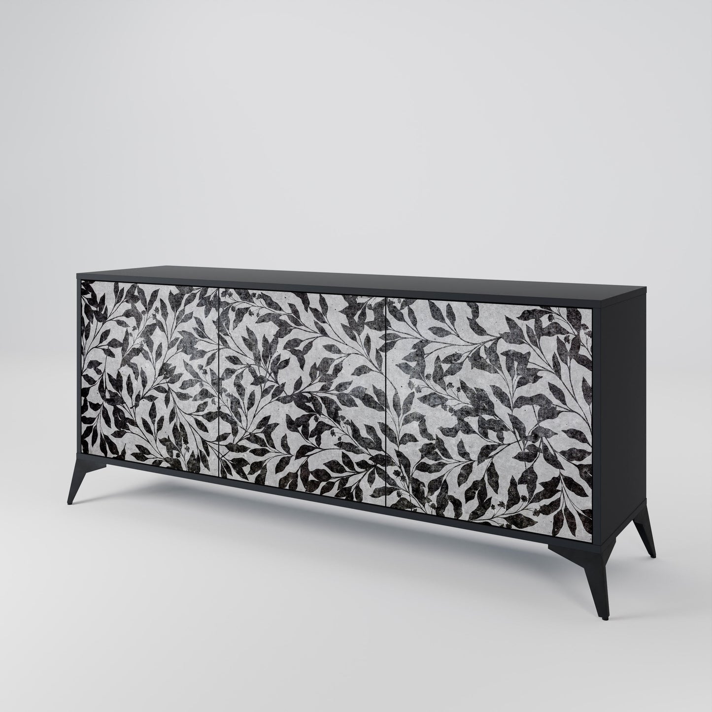 CHARCOAL SPROUT 3-Door Sideboard in Black Finish