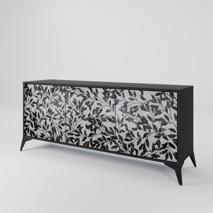 CHARCOAL SPROUT 3-Door Sideboard in Black Finish
