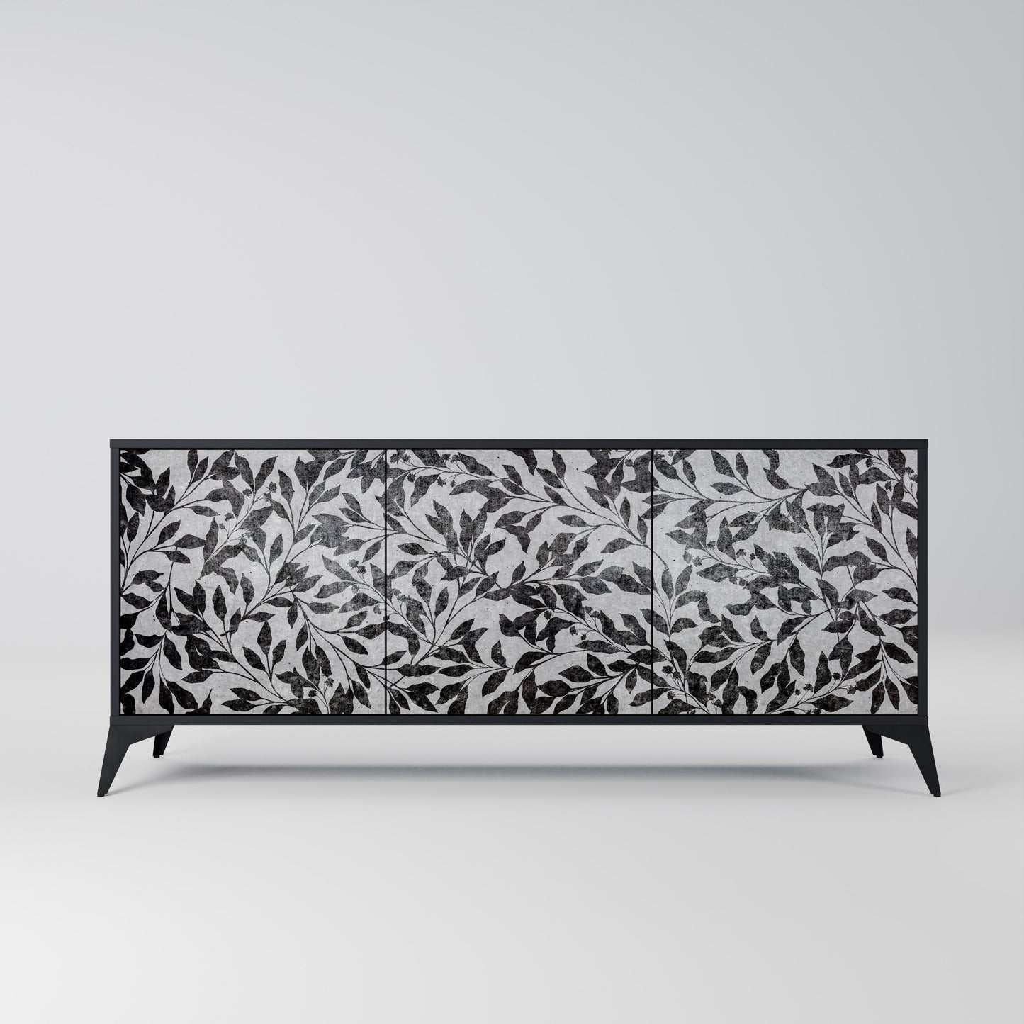 CHARCOAL SPROUT 3-Door Sideboard in Black Finish