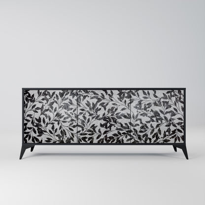 CHARCOAL SPROUT 3-Door Sideboard in Black Finish