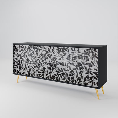 CHARCOAL SPROUT 3-Door Sideboard in Black Finish