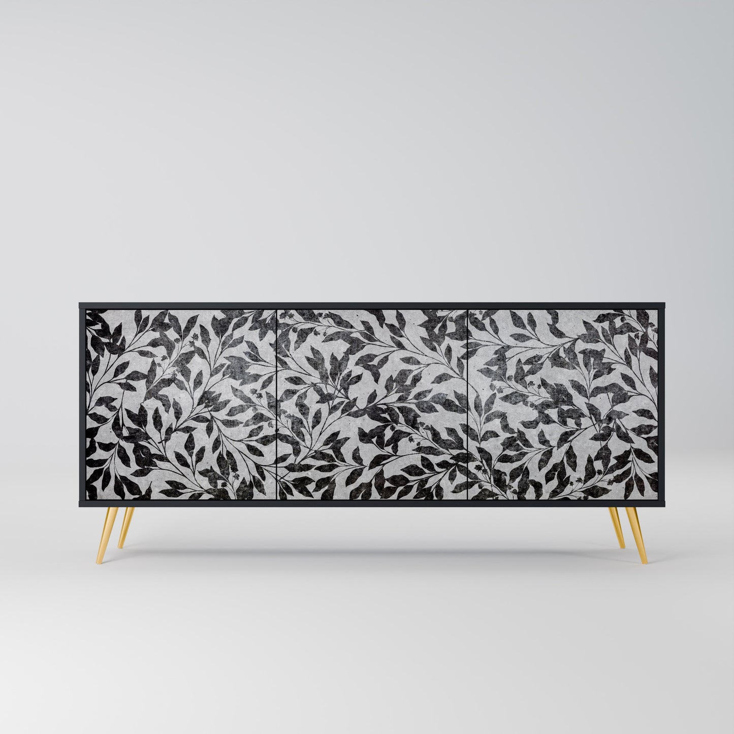 CHARCOAL SPROUT 3-Door Sideboard in Black Finish
