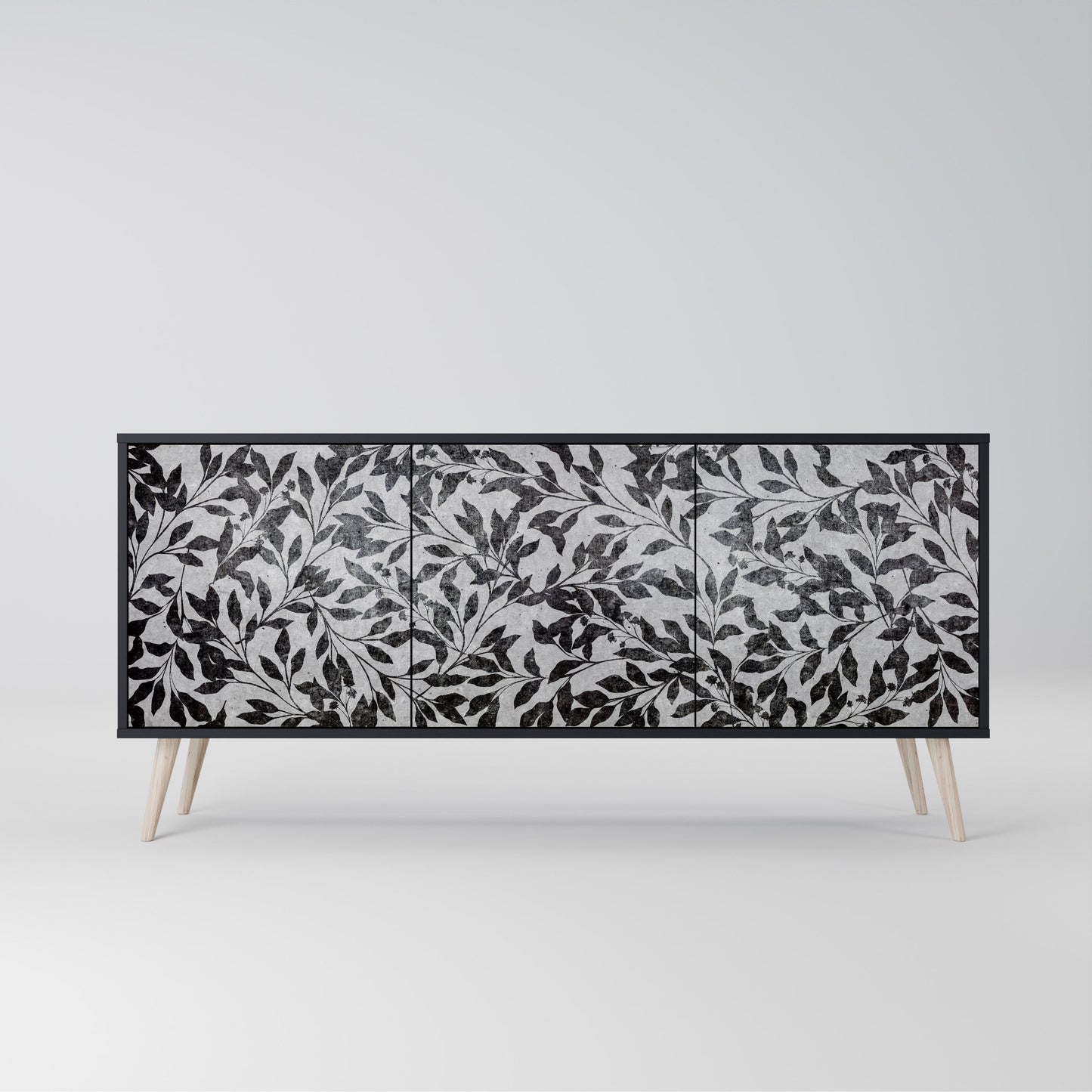 CHARCOAL SPROUT 3-Door Sideboard in Black Finish
