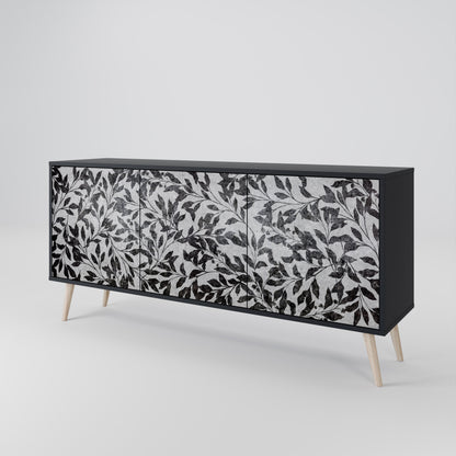 CHARCOAL SPROUT 3-Door Sideboard in Black Finish