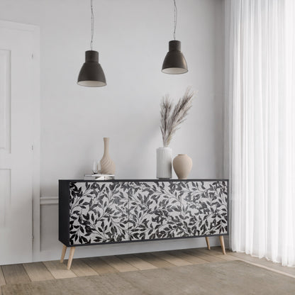 CHARCOAL SPROUT 3-Door Sideboard in Black Finish