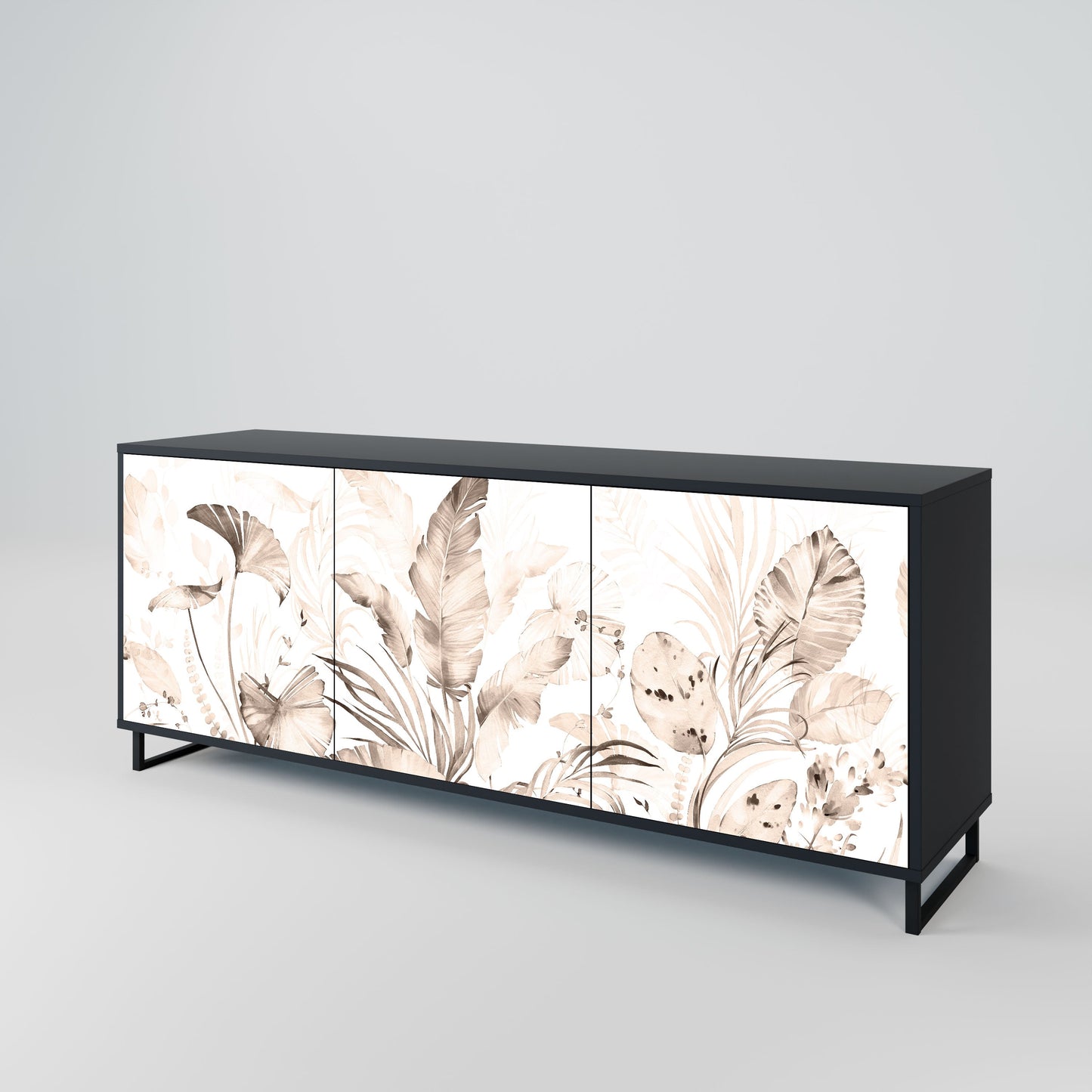 WILD TENDERNESS 3-Door Sideboard in Black Finish