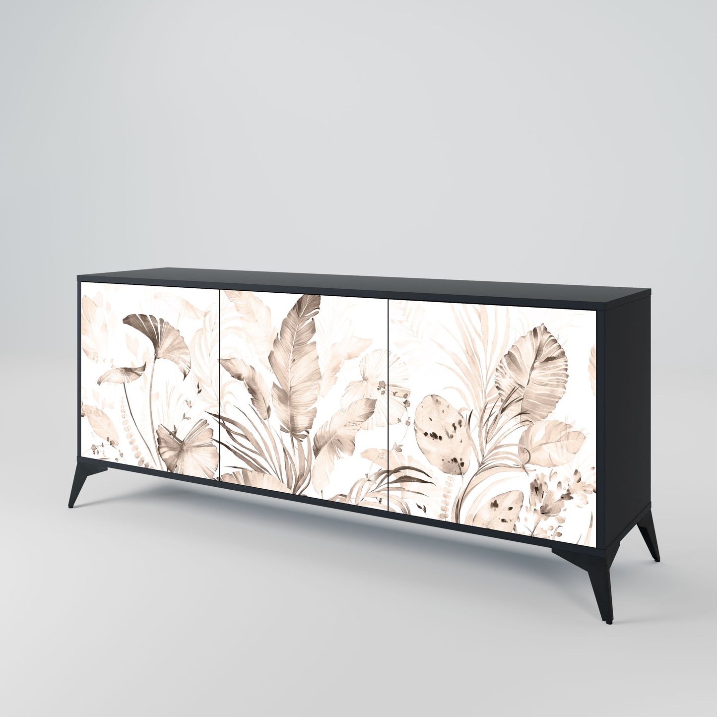 WILD TENDERNESS 3-Door Sideboard in Black Finish