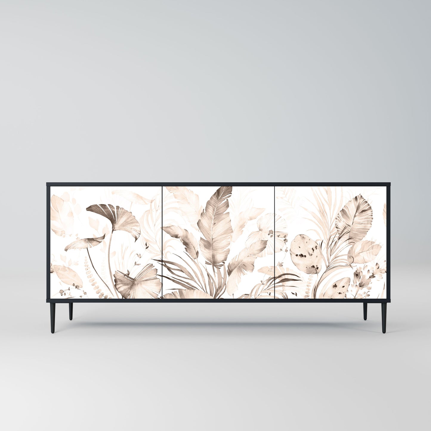 WILD TENDERNESS 3-Door Sideboard in Black Finish