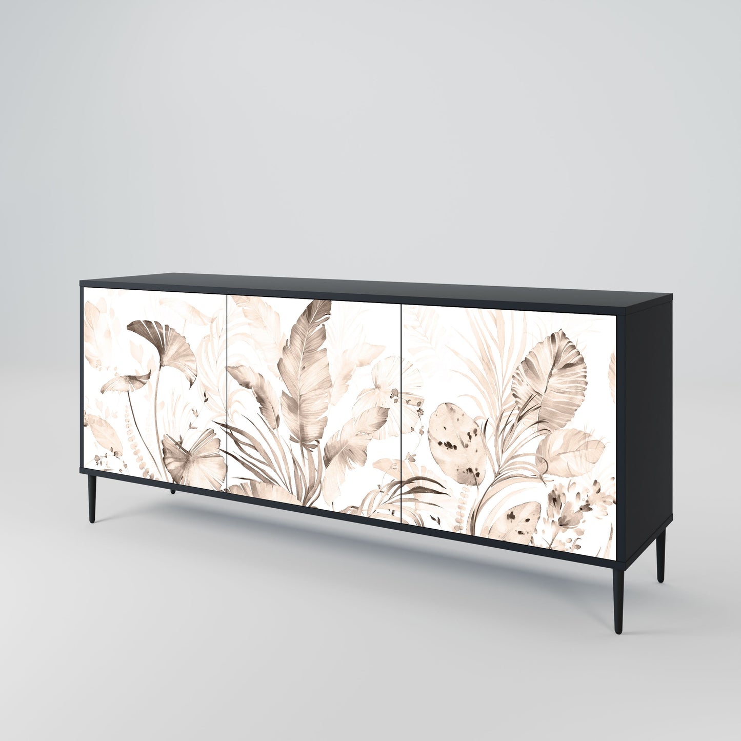 WILD TENDERNESS 3-Door Sideboard in Black Finish