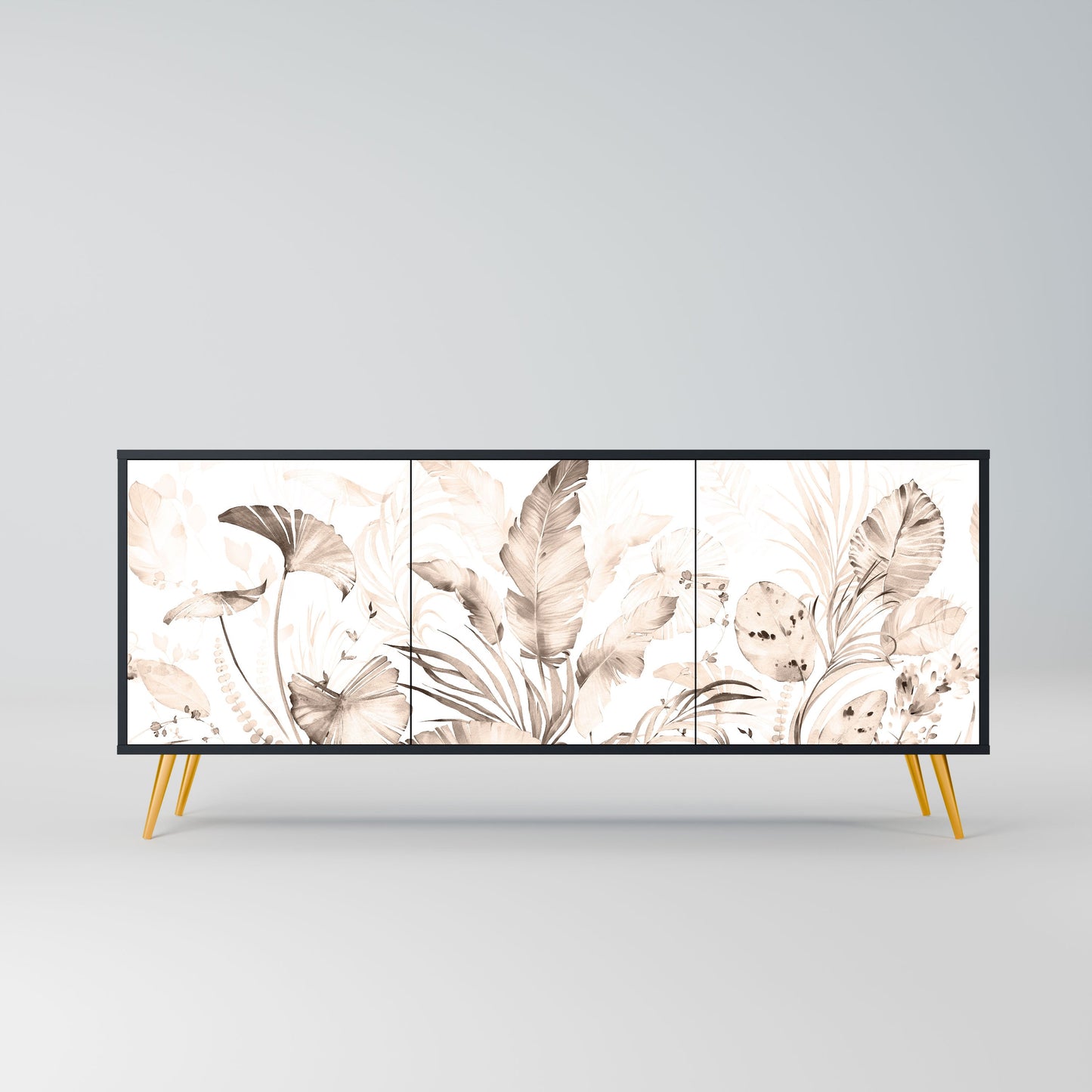 WILD TENDERNESS 3-Door Sideboard in Black Finish