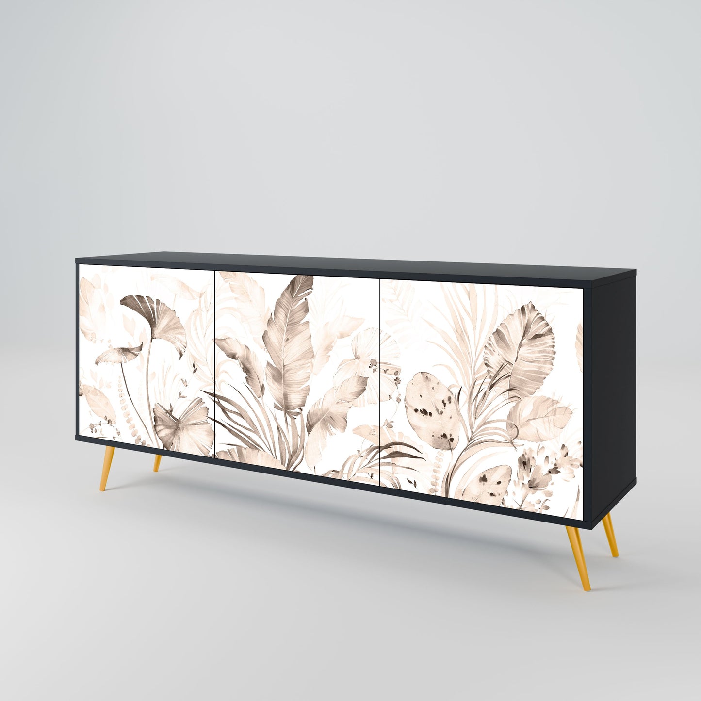 WILD TENDERNESS 3-Door Sideboard in Black Finish