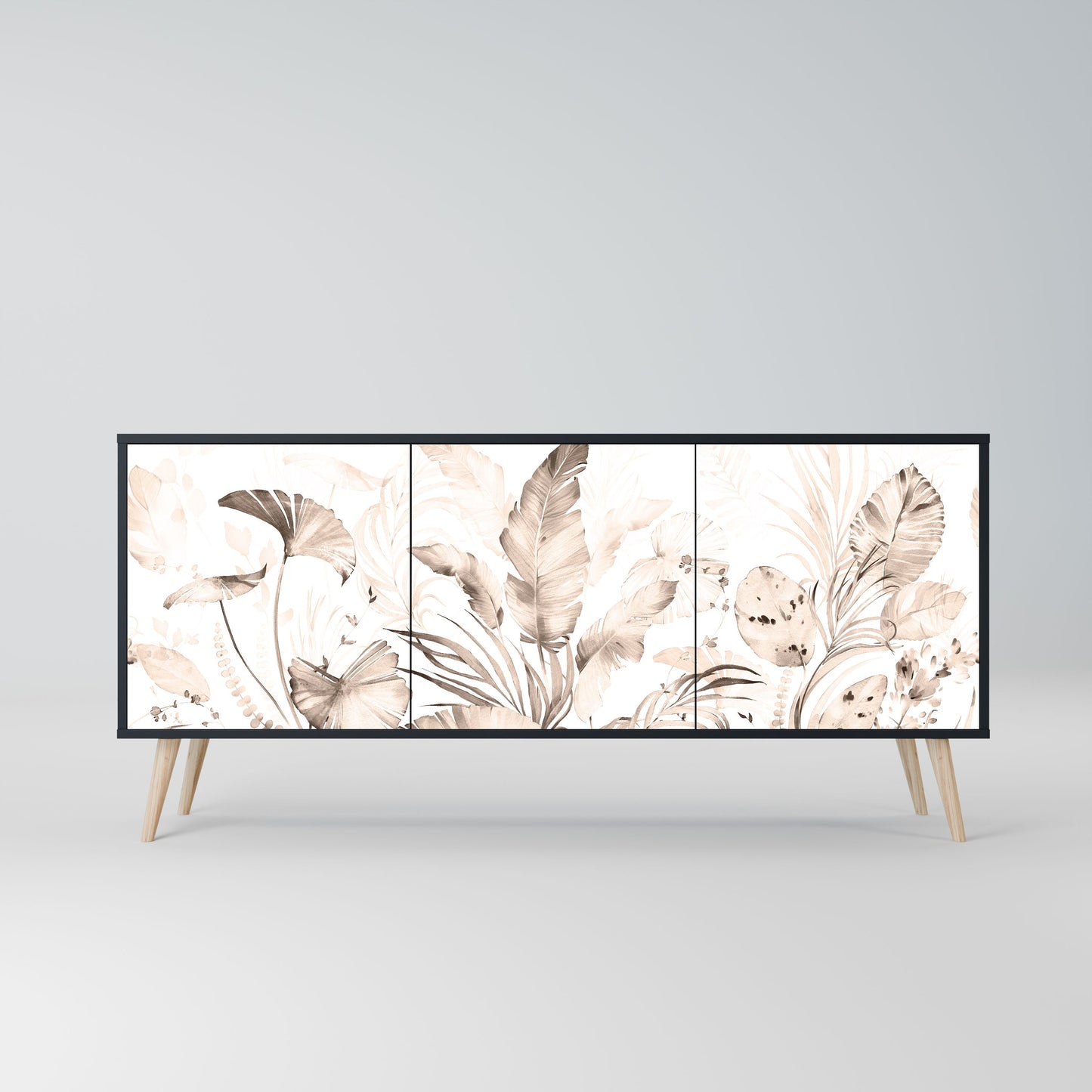 WILD TENDERNESS 3-Door Sideboard in Black Finish