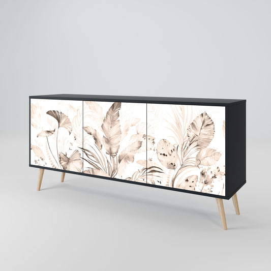WILD TENDERNESS 3-Door Sideboard in Black Finish