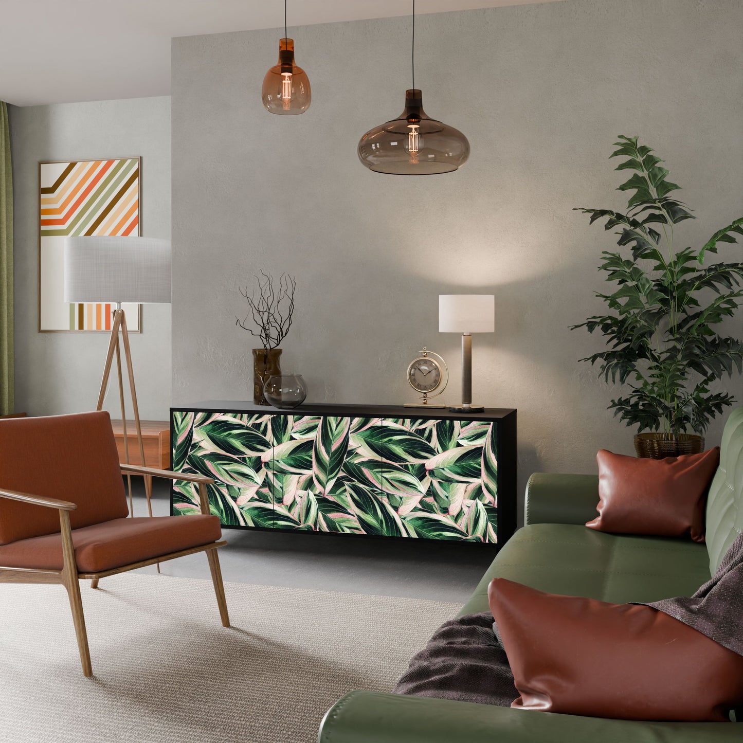 EERIE STROMANTHE 3-Door Sideboard in Black Finish