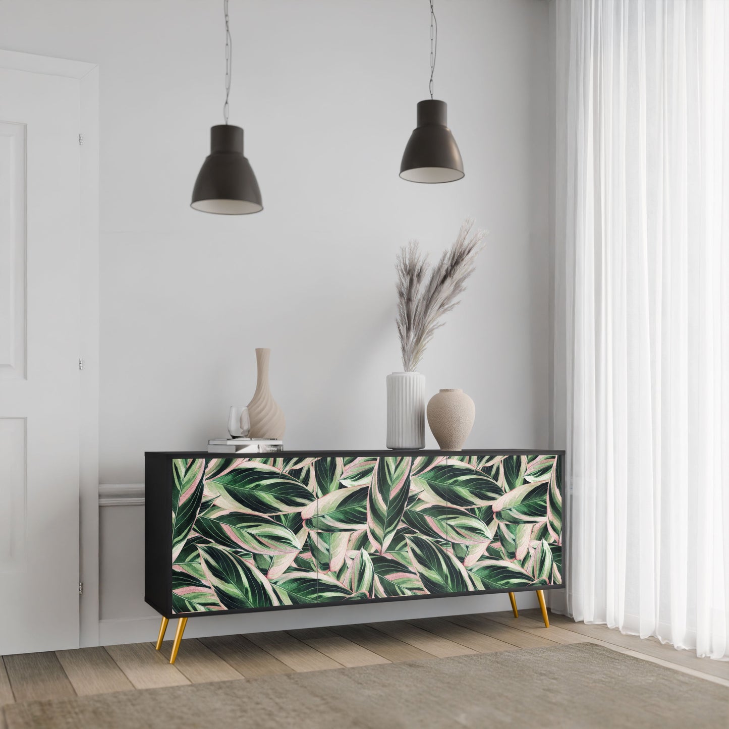 EERIE STROMANTHE 3-Door Sideboard in Black Finish