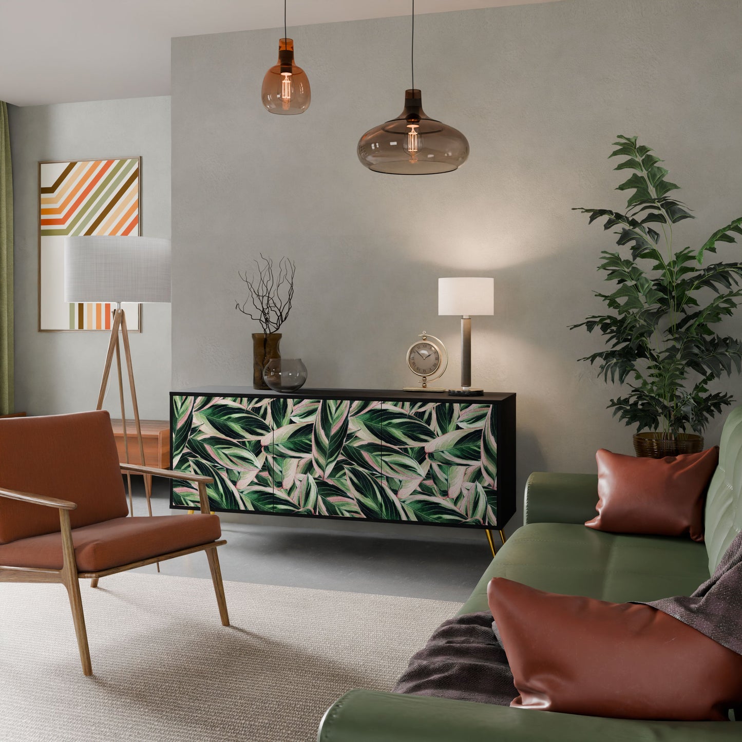 EERIE STROMANTHE 3-Door Sideboard in Black Finish