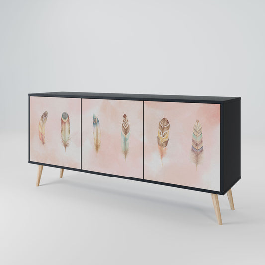 THE DELIQUESCE 3-Door Sideboard in Black Finish