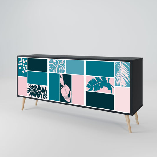 COMBINATION OF SHAPES 3-Door Sideboard in Black Finish