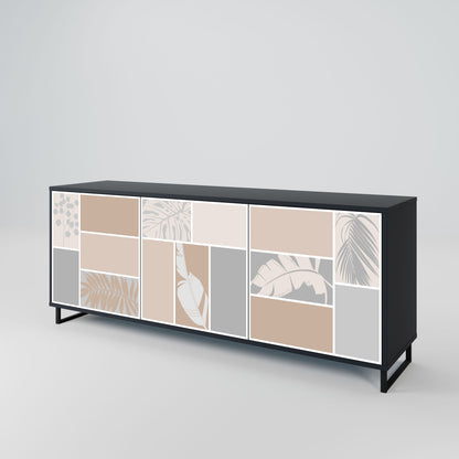 TROPICAL SHAPES 3-Door Sideboard in Black Finish