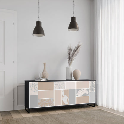 TROPICAL SHAPES 3-Door Sideboard in Black Finish
