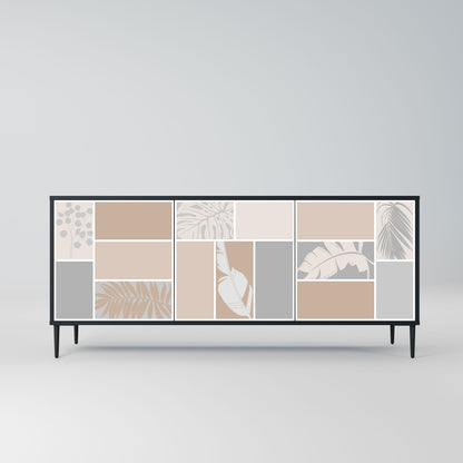 TROPICAL SHAPES 3-Door Sideboard in Black Finish