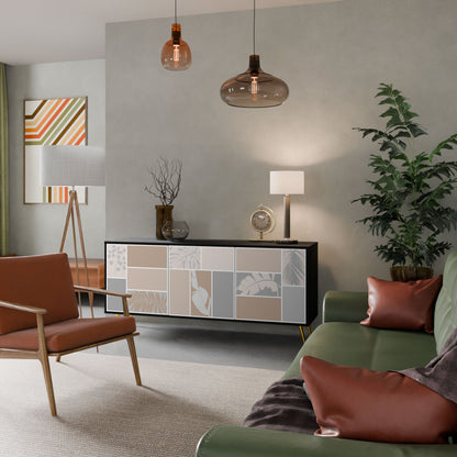 TROPICAL SHAPES 3-Door Sideboard in Black Finish