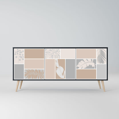 TROPICAL SHAPES 3-Door Sideboard in Black Finish
