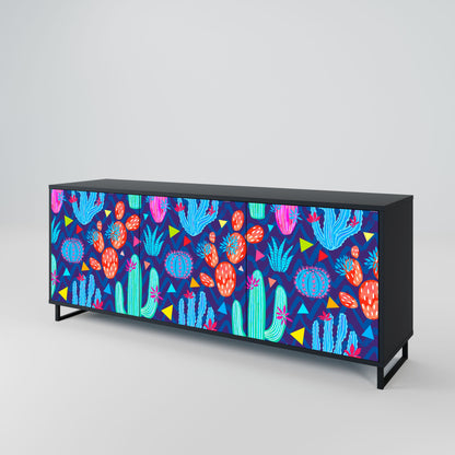 CACTUS VIBES 3-Door Sideboard in Black Finish