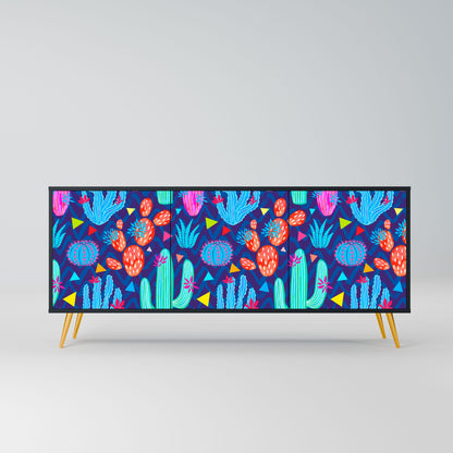 CACTUS VIBES 3-Door Sideboard in Black Finish