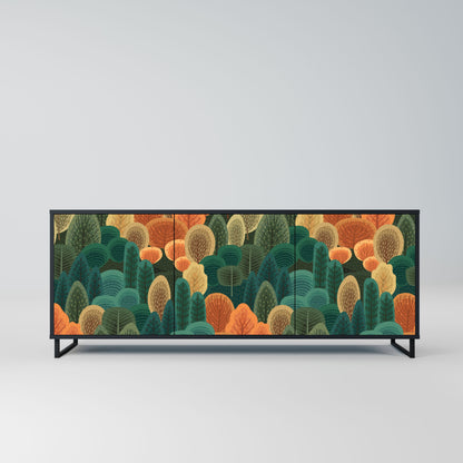 AUTUMN KALEIDOSCOPE Madia a 3 Ante in Finitura Nera