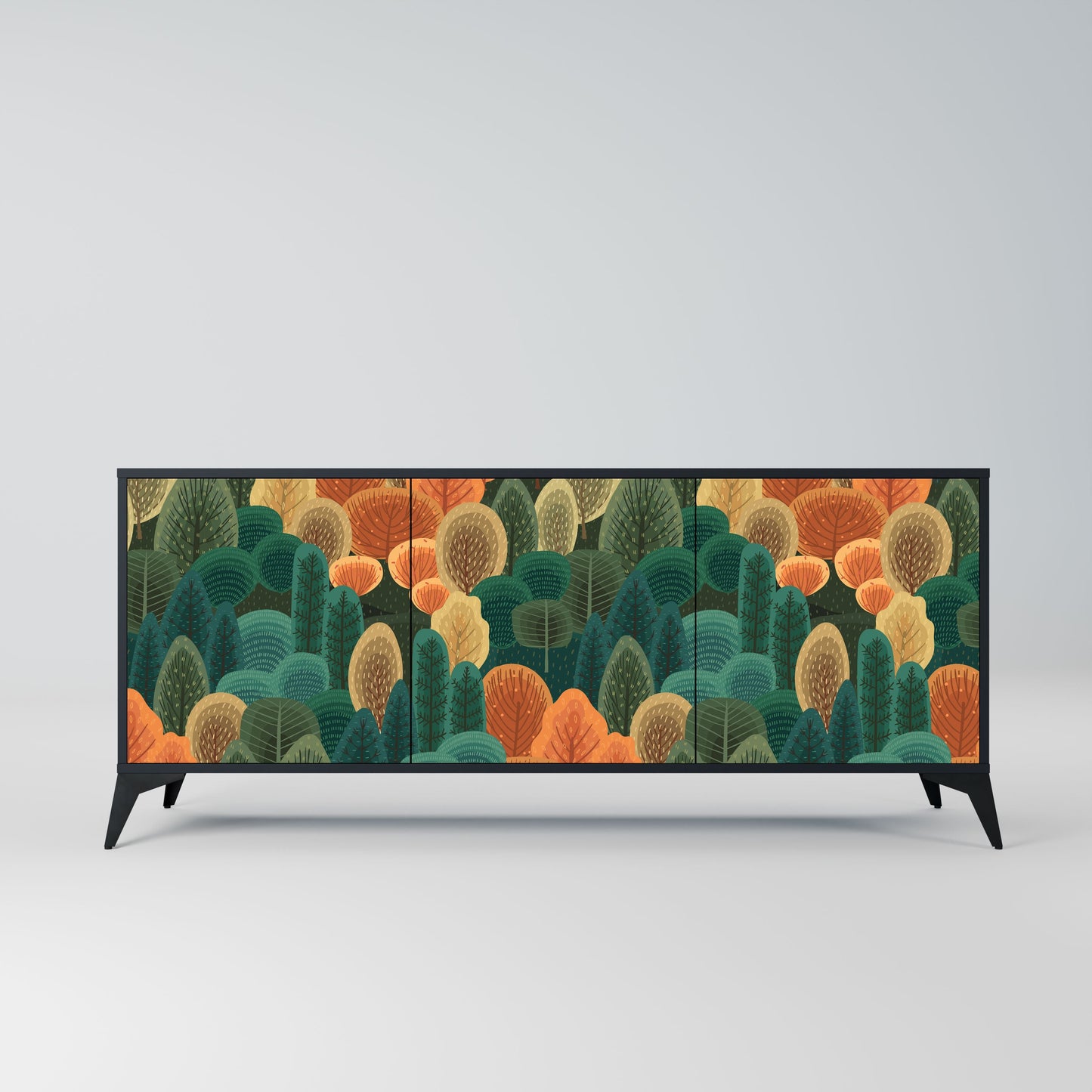 AUTUMN KALEIDOSCOPE Madia a 3 Ante in Finitura Nera