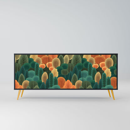 AUTUMN KALEIDOSCOPE Madia a 3 Ante in Finitura Nera