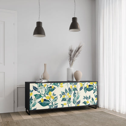 LEMON TREE 3-Door Sideboard in Black Finish