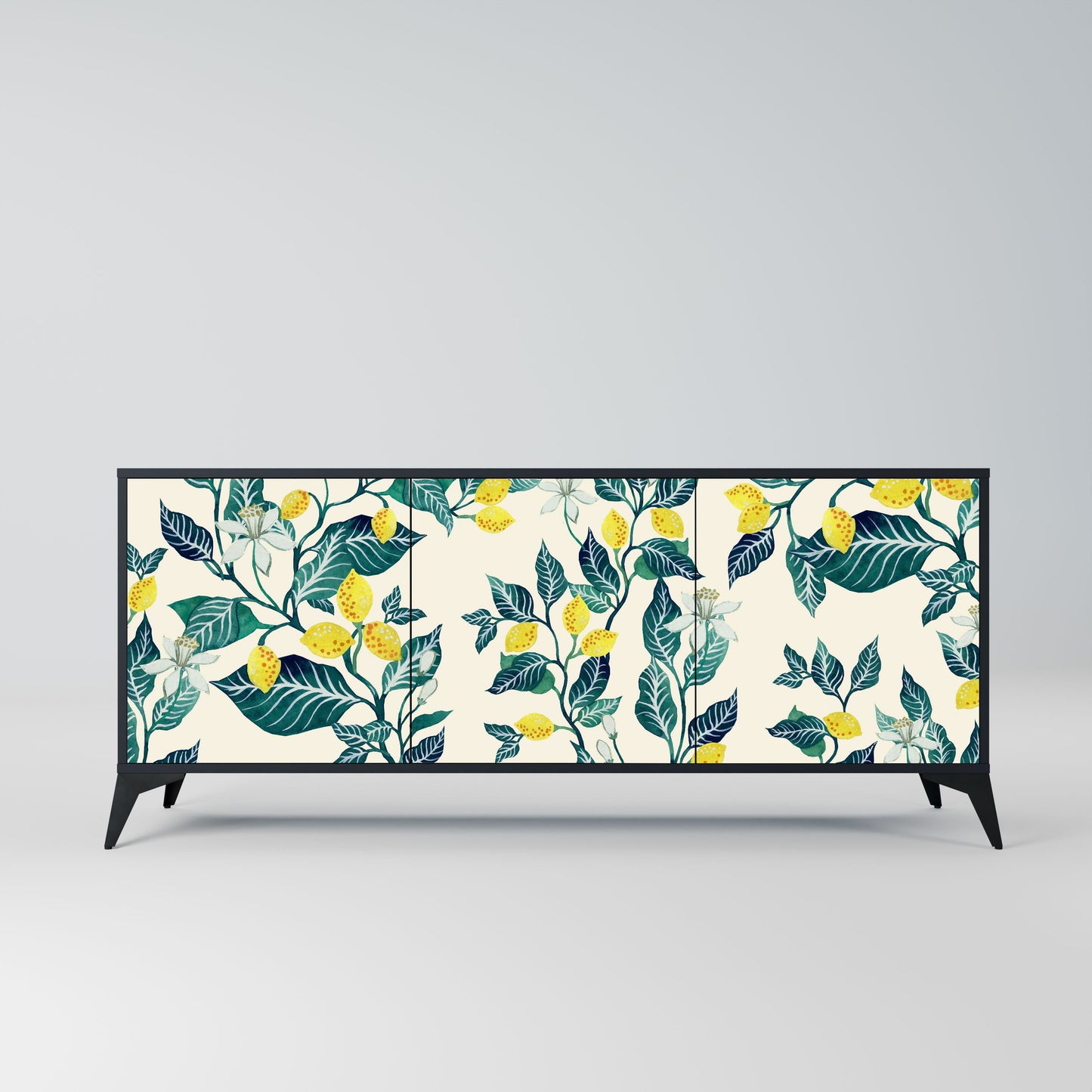 LEMON TREE 3-Door Sideboard in Black Finish