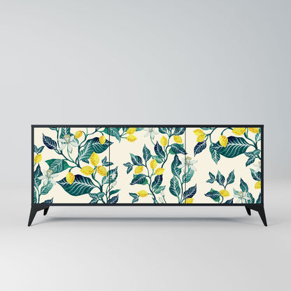 LEMON TREE 3-Door Sideboard in Black Finish