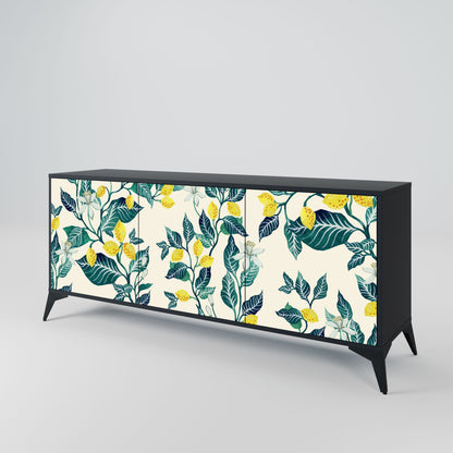 LEMON TREE 3-Door Sideboard in Black Finish