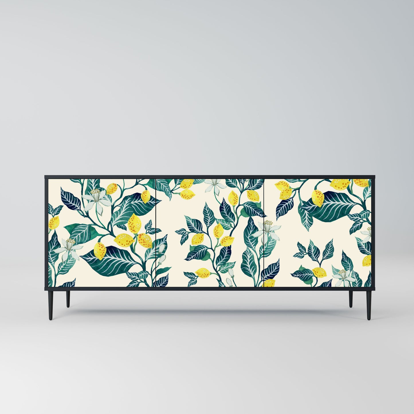 LEMON TREE 3-Door Sideboard in Black Finish