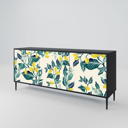 LEMON TREE 3-Door Sideboard in Black Finish