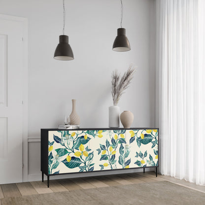 LEMON TREE 3-Door Sideboard in Black Finish