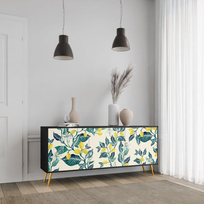 LEMON TREE 3-Door Sideboard in Black Finish