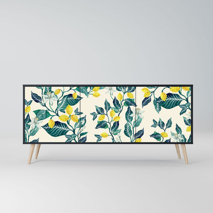 LEMON TREE 3-Door Sideboard in Black Finish