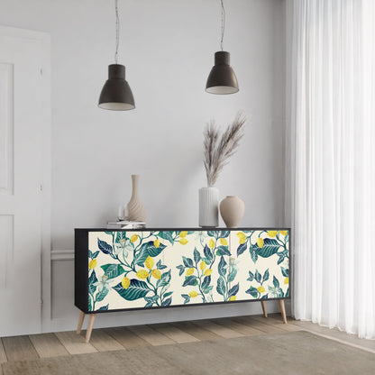 LEMON TREE 3-Door Sideboard in Black Finish