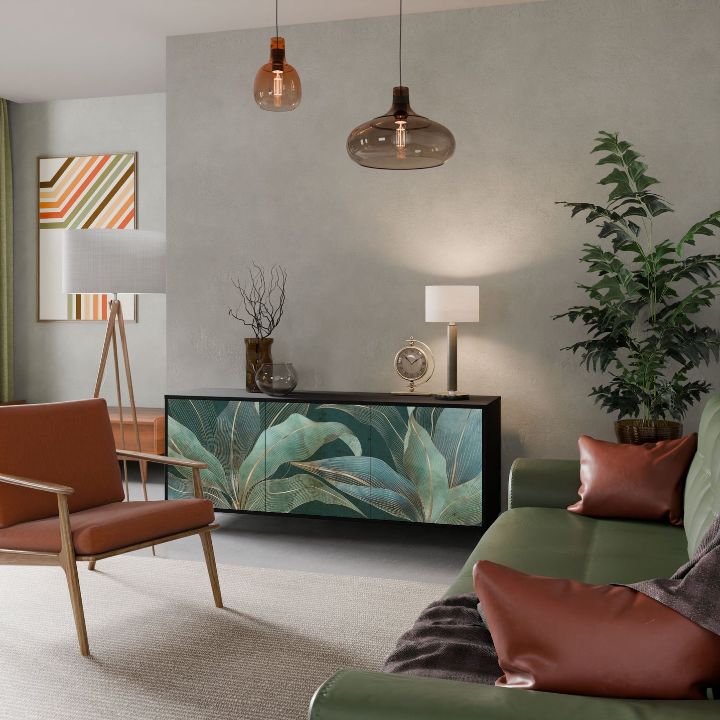 ROYAL GREEN Madia a 3 Ante in Finitura Nera